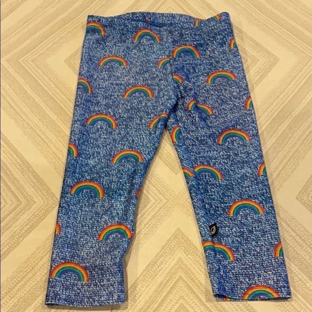 Terez Girls Blue Knit w/ Rainbow Cropped Leggings